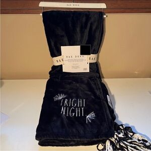 Rae Dunn FRIGHT NIGHT Blanket NWT Throw with Tassels